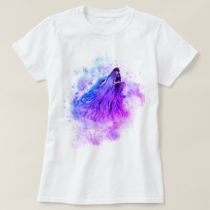 水彩画のオオカミのTシャツ Tシャツ