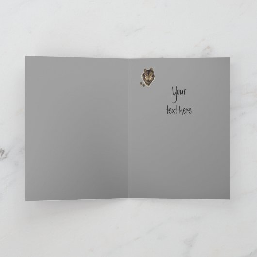 水彩画のオオカミはFelicidadesを追跡します! 誕生日 カード (内部)