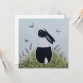 水彩画のオランダのうさぎ カード (正面/裏面インサイチュ)