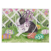 水彩画のオランダのウサギのイースターエッグ ラージペーパーバッグ (裏面)