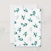 水彩画のオリーブの枝の結婚式招待状カード 招待状 (裏面)