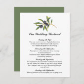 水彩画のオリーブの枝|旅程 エンクロージャーカード (正面/裏面)