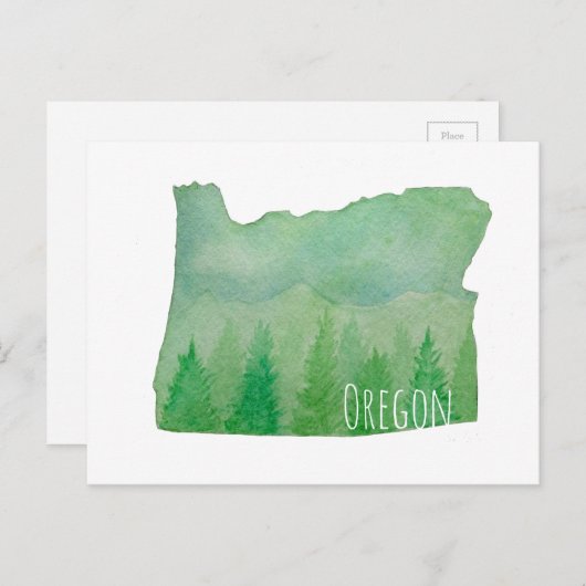 水彩画のオレゴンの国家 ポストカード (正面/裏面)