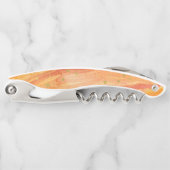 水彩画のオレンジおよびフェイクな金ゴールドGeode ソムリエナイフ (正面)