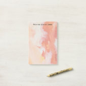 水彩画のオレンジの雲 ポストイット (デスク上)