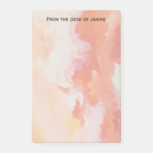 水彩画のオレンジの雲 ポストイット (正面)