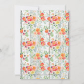 水彩画のオレンジ及び黄色のリースの採用 招待状 (裏面)