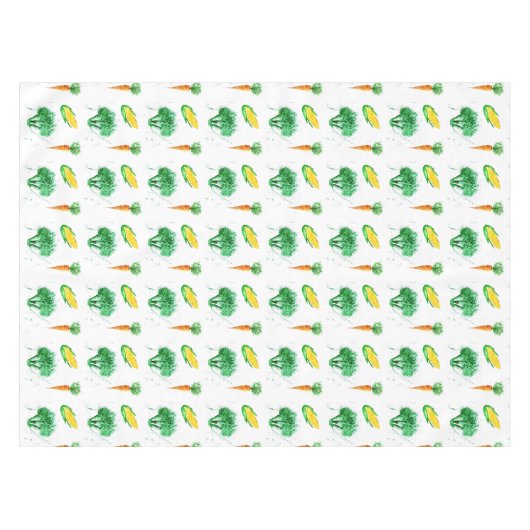 水彩画のオーガニックな野菜 テーブルクロス (正面(横))