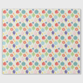 水彩画のオーナメントのクリスマスのカスタムな文字のギフト ラッピングペーパー (フラット)