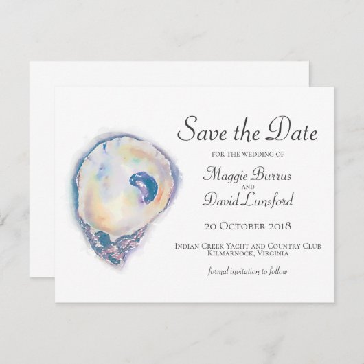 水彩画のカキの保存日付 セーブザデート (正面/裏面)