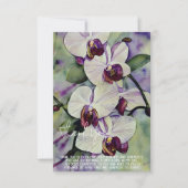 水彩画のカスタマイズ可能なオーキッド カード (正面)
