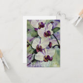 水彩画のカスタマイズ可能なオーキッド カード (正面/裏面インサイチュ)