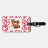 水彩画のカスタムな写真の水彩画のフラミンゴ ラゲッジタグ (正面横)