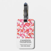 水彩画のカスタムな写真の水彩画のフラミンゴ ラゲッジタグ (裏面縦)