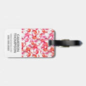水彩画のカスタムな写真の水彩画のフラミンゴ ラゲッジタグ (裏面横)