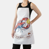 水彩画のカニとレモン イタリアン エプロン (インサイチュ)