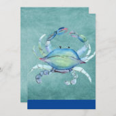 水彩画のカニ 招待状 (正面/裏面)
