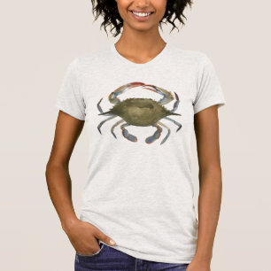 水彩画のカニ-灰色 Tシャツ
