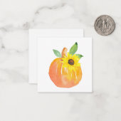 水彩画のカボチャとヒマワリ ノートカード (正面/裏面インサイチュ)