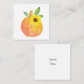 水彩画のカボチャとヒマワリ ノートカード (正面/裏面)