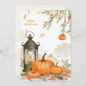 水彩画のカボチャの静物　ハロウィンの挨 シーズンカード (正面/裏面)