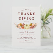水彩画のカボチャを使った感謝祭の招待状 招待状 (スタンド正面)