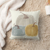 水彩画のカボチャトリオ クッション (ブランケット)