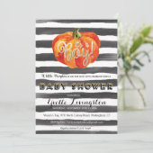 水彩画のカボチャベビーシャワーの招待状 招待状 (スタンド正面)