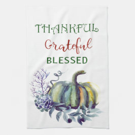 水彩画のカボチャ秋の台所タオルの装飾 キッチンタオル