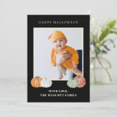 水彩画のカボチャ ハロウィン フォトカード シーズンカード (スタンド正面)