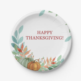 水彩画のカボチャ ペーパープレート