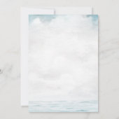 水彩画のカモメ ビーチ ウェディング 招待状 (裏面)