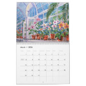 水彩画のカレンダーのノースカロライナ カレンダー (3月 2026)