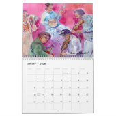 水彩画のカレンダーのノースカロライナ カレンダー (1月 2026)