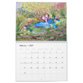 水彩画のカレンダーのノースカロライナ カレンダー (2月 2027)