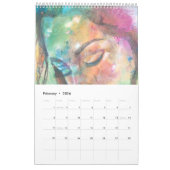 水彩画のカレンダーのPMACarlsonの美しい女性 カレンダー (2月 2026)