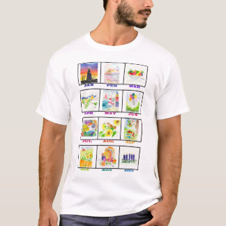水彩画のカレンダー Tシャツ