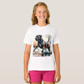 水彩画のカーネ・コルソの犬 Tシャツ (正面フル)