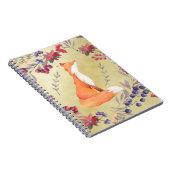 水彩画のキツネの冬の果実の金ゴールド ノートブック (右側)