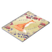 水彩画のキツネの冬の果実の金ゴールド ノートブック (左側)