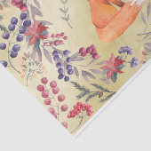 水彩画のキツネの冬の果実の金ゴールド 薄葉紙 (詳細)