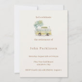 水彩画のキャンパーバン 退職お祝いパーティー 招待状 (正面)