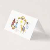 水彩画のキリストの誕生を描いたクリスマスの写真 (裏面)