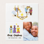 水彩画のキリストの降誕のクリスマス写真 (外部フラット)