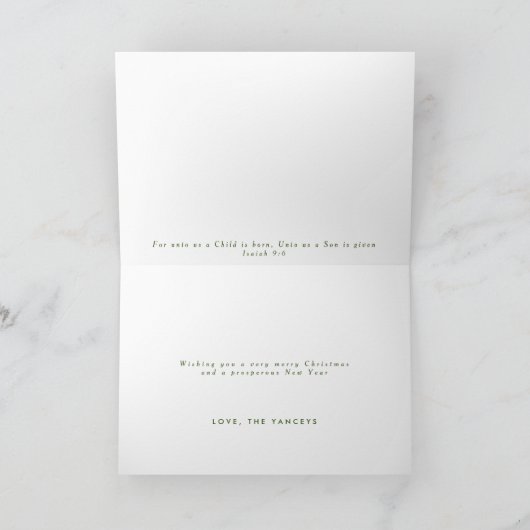 水彩画のキリスト誕生を称える宗教的なカード シーズンカード (内部)