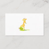 水彩画のキリンのベビーシッターの育児の提供者 名刺 (裏面)