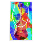 水彩画のギター スモールペーパーバッグ (正面)