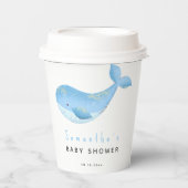 水彩画のクジラのベビーシャワー 紙コップ (正面)