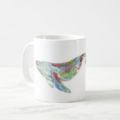 水彩画のクジラのマグ コーヒーマグカップ (正面左)