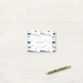 水彩画のクジラ及びいかりパターン ポストイット (デスク上)